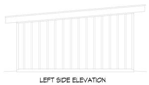 L7872-A Garage House Plan with Bathroom Left Elevation| Moores Mill Garage 