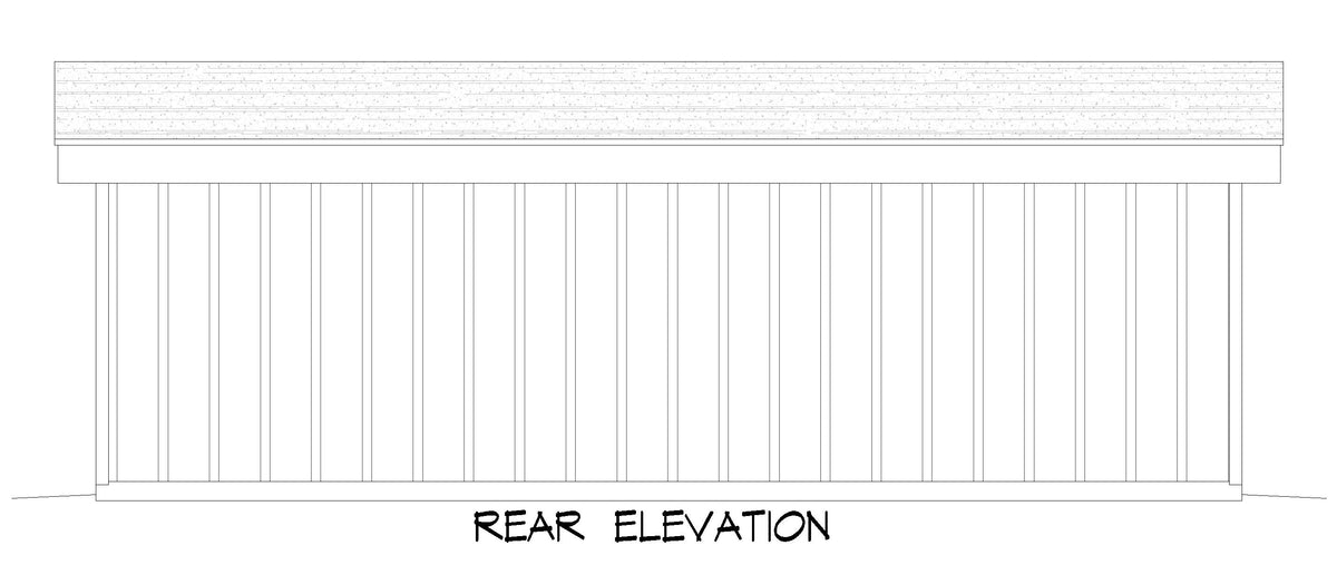 L7872-A Garage House Plan with Bathroom Rear Elevation | Moores Mill Garage 
