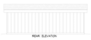 L7872-A Garage House Plan with Bathroom Rear Elevation | Moores Mill Garage 