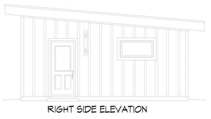 L7872-A Garage House Plan with Bathroom Right Elevation | Moores Mill Garage 