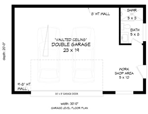 L7872-A Garage House Plan with Bathroom Floor Plan | Moores Mill Garage 