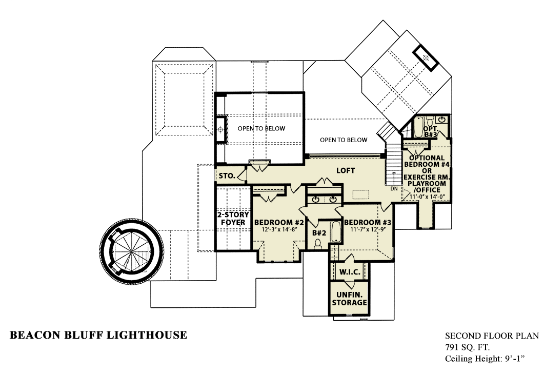 The Beacon Bluff Lighthouse Floor Plan - Second