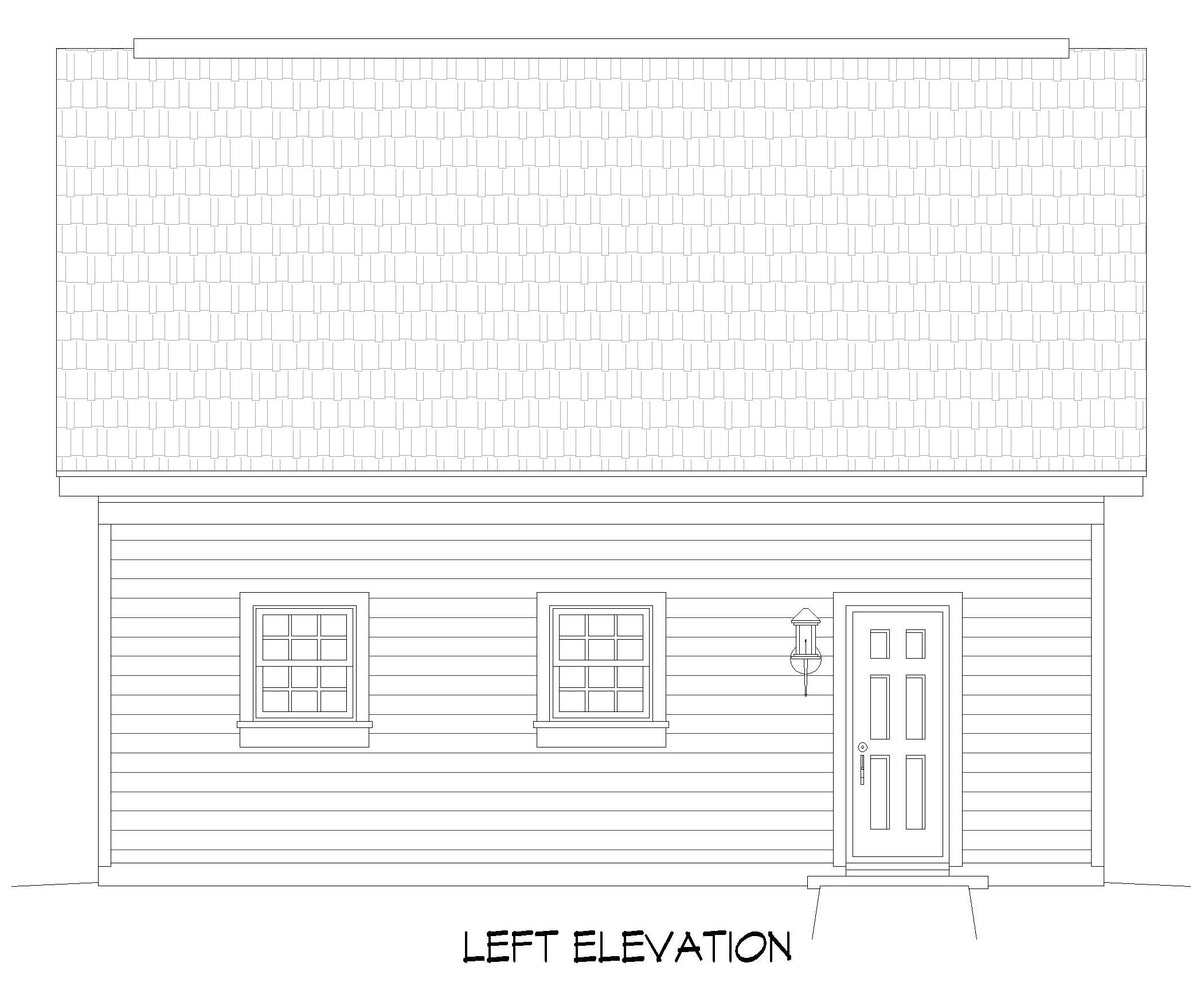 L7874-A Traditional Garage Left Elevation | West Linn Garage 3 