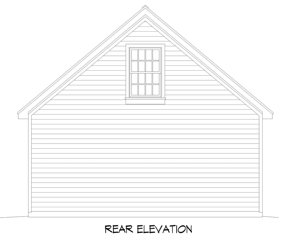 L7874-A Traditional Garage Rear Elevation | West Linn Garage 3 