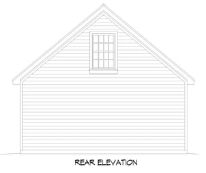 L7874-A Traditional Garage Rear Elevation | West Linn Garage 3 