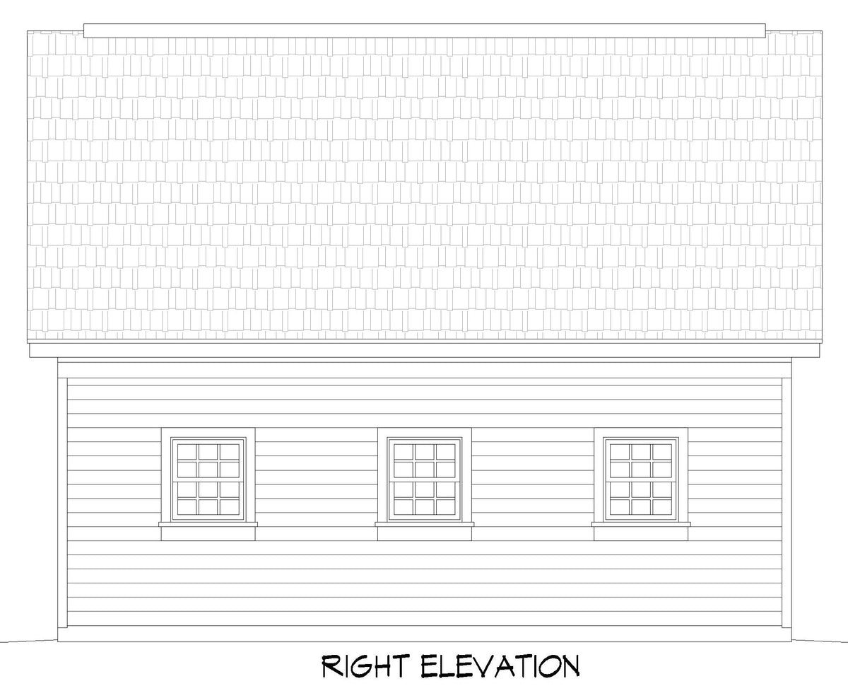 L7874-A Traditional Garage Right Elevation | West Linn Garage 3 
