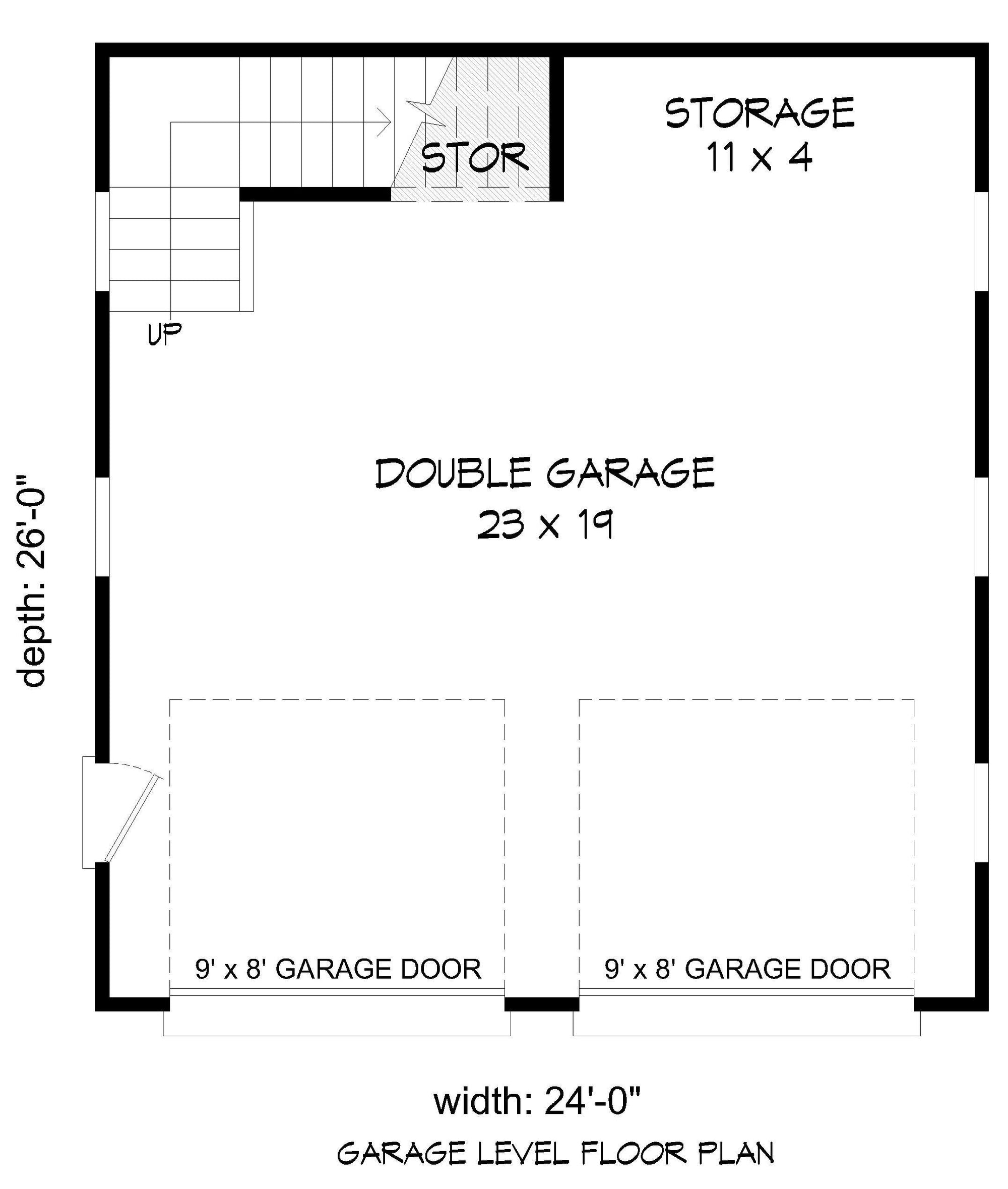L7874-A Traditional Garage Floor Plan | West Linn Garage 3 
