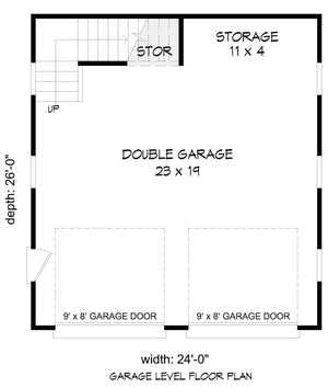 L7874-A Traditional Garage Floor Plan | West Linn Garage 3 