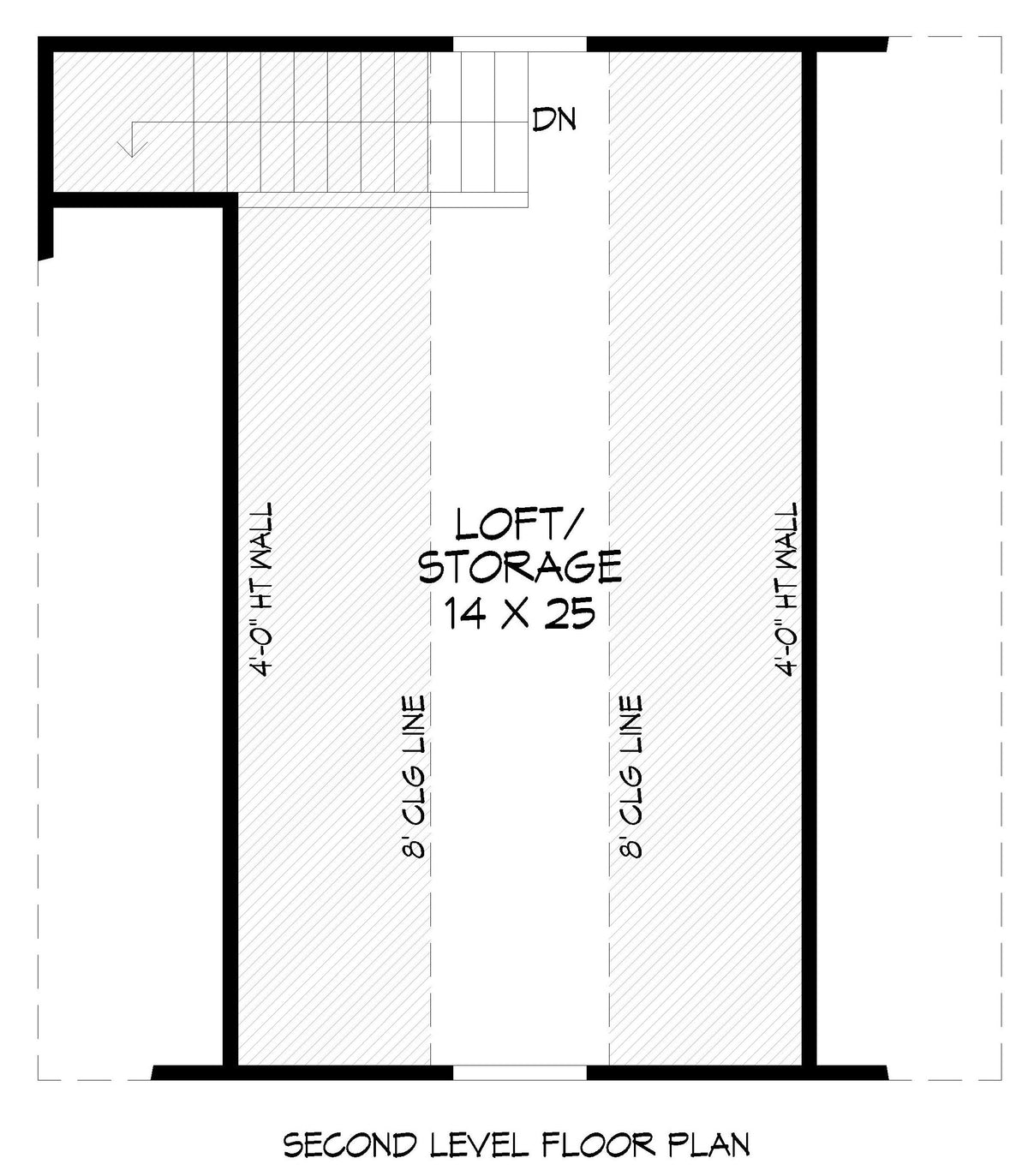 L7874-A Traditional Garage Second Floor Plan | West Linn Garage 3 