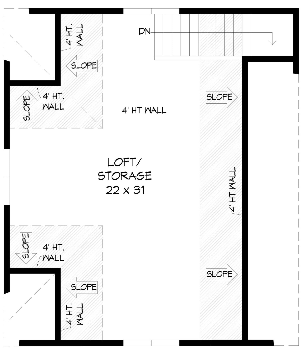 L7982-A Country House Second Floor Plan | Stanford Garage 