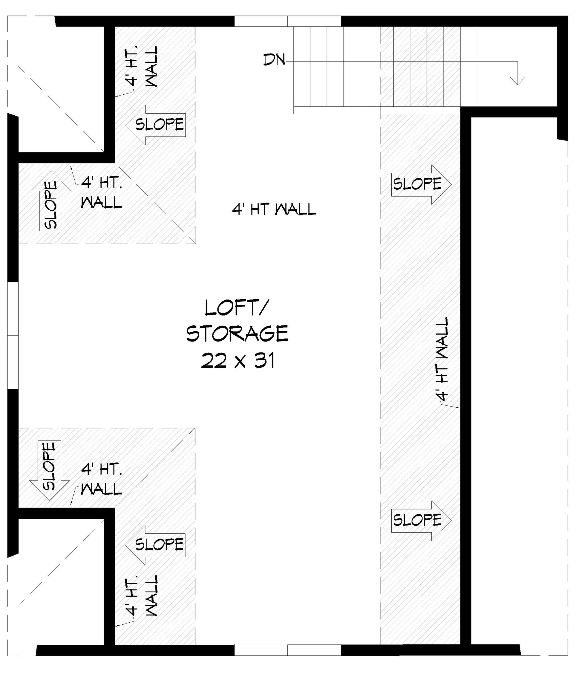L7982-A Country House Second Floor Plan | Stanford Garage 