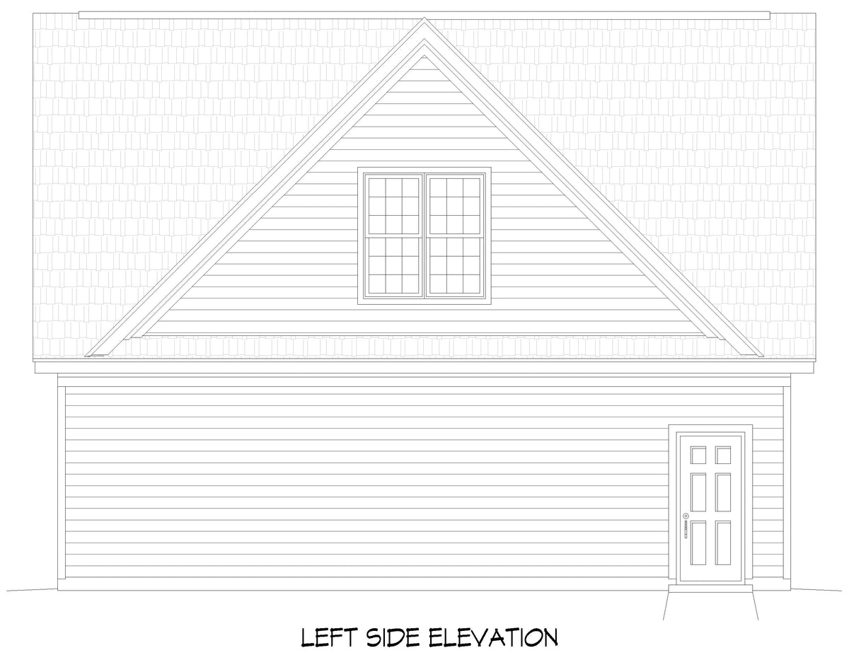 L7982-A Country House  | Stanford Garage Left Elevation