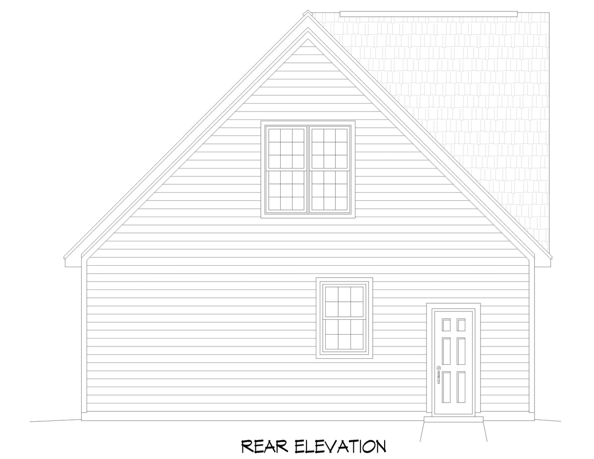 L7982-A Country House  | Stanford Garage Rear Elevation