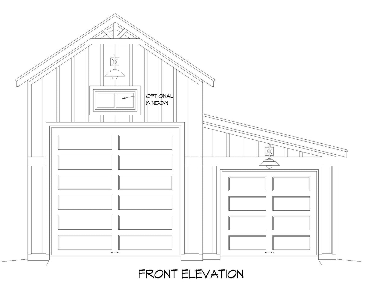 L7297-A Bluffton Garage Front