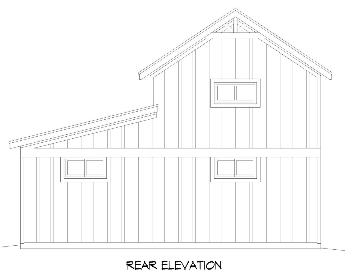 L7297-A Bluffton Garage Rear