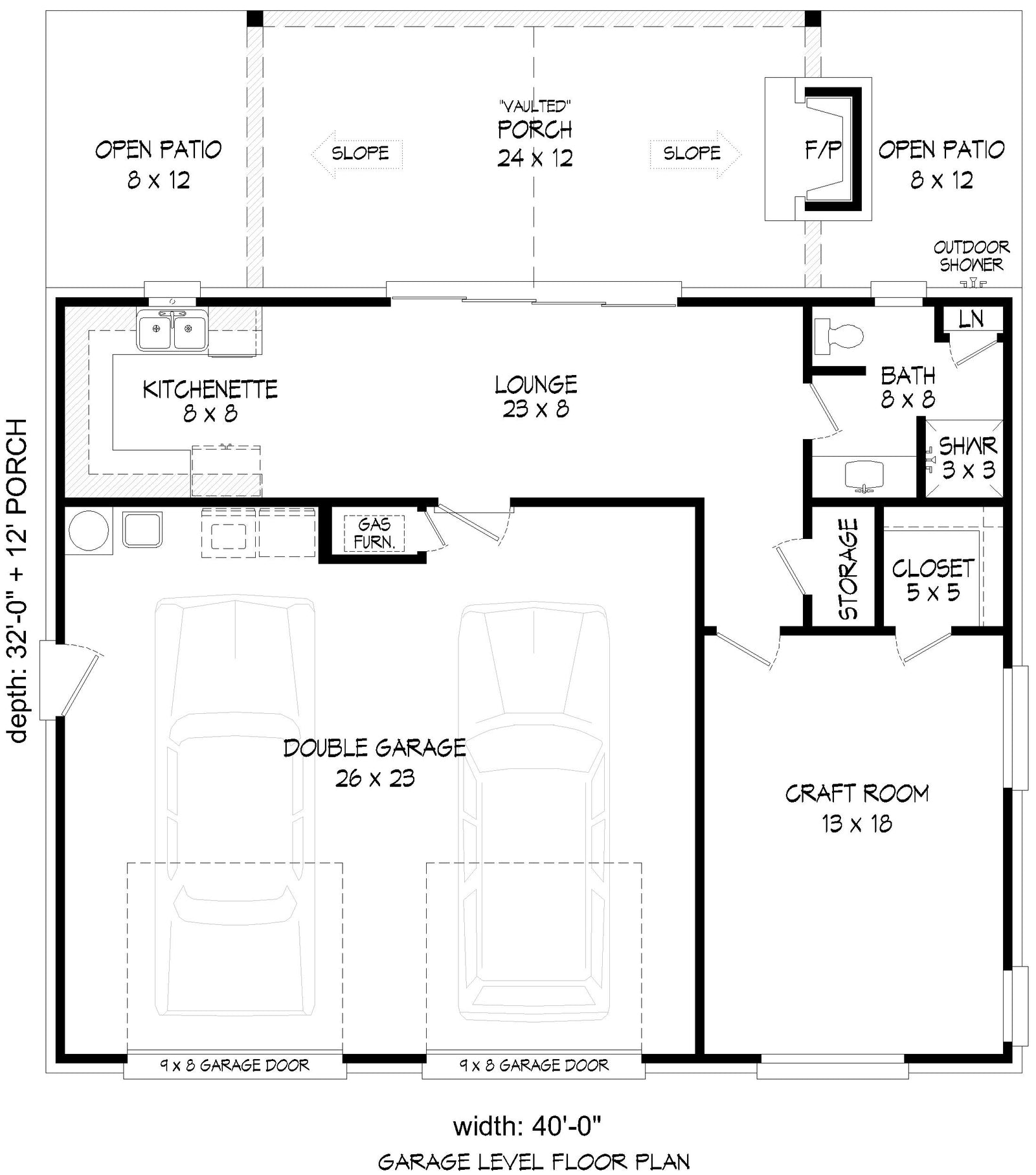 L7919-A Southern Garage, 1 Bathroom | Horne Farms Garage 2 Exterior