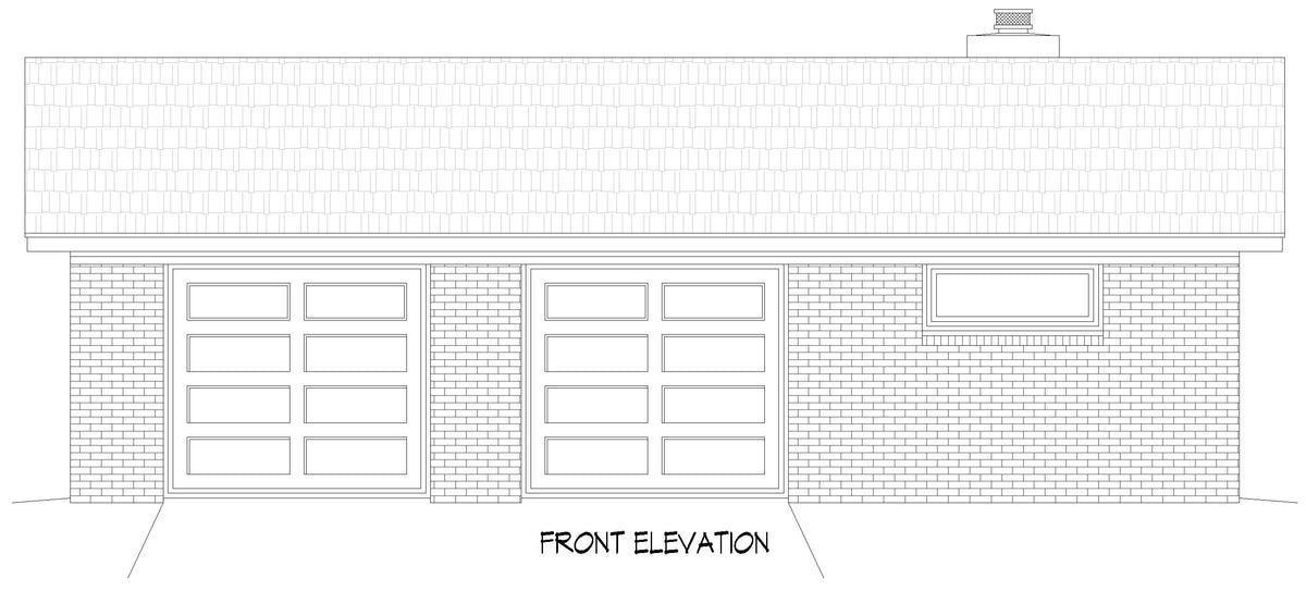 L7919-A Southern Garage, 1 Bathroom | Horne Farms Garage 2 Front Elevation