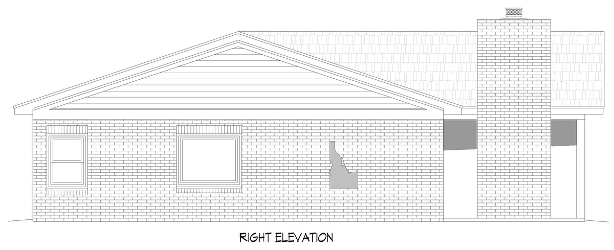 L7919-A Southern Garage, 1 Bathroom | Horne Farms Garage 2 Right Elevation