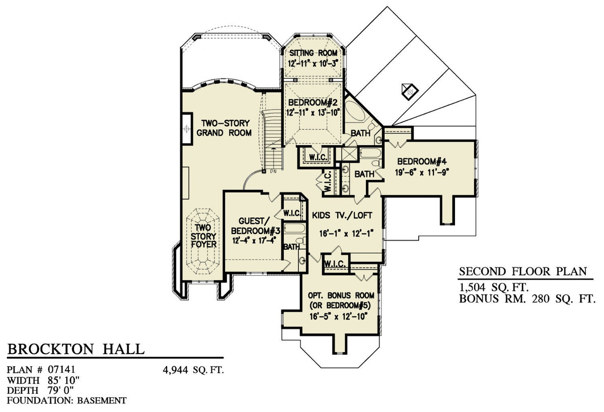 Brockton Hall Second Floor Plan