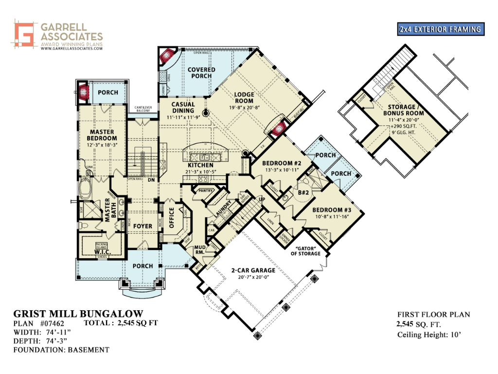 Grist Mill Bungalow House Plan - Archival Designs House Plans