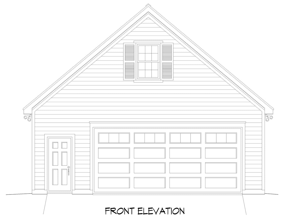L7808-A Classic Garage Front Elevation | Providence Garage 