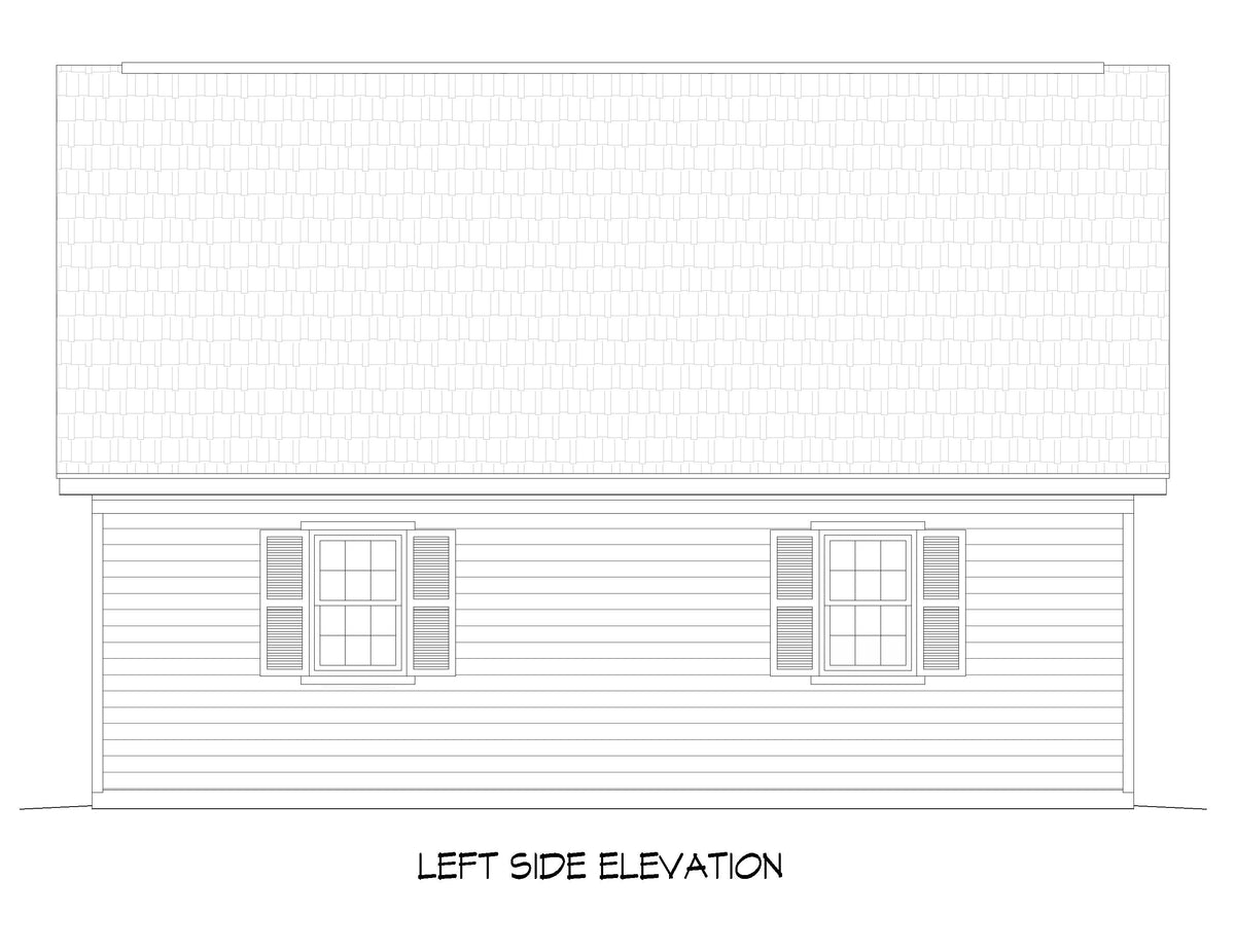 L7808-A Classic Garage Left Elevation | Providence Garage 