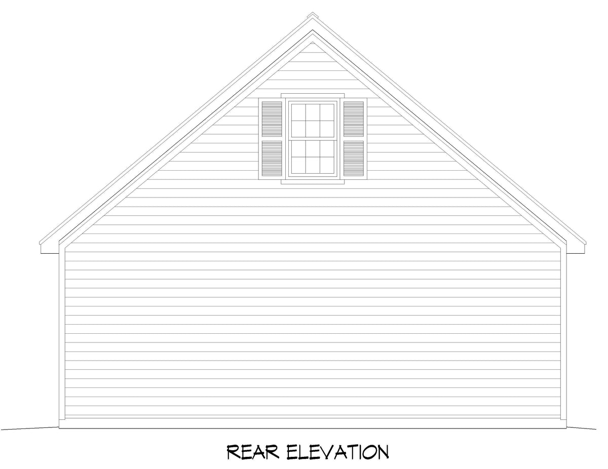 L7808-A Classic Garage Rear Elevation | Providence Garage 