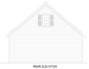 L7808-A Classic Garage Rear Elevation | Providence Garage 
