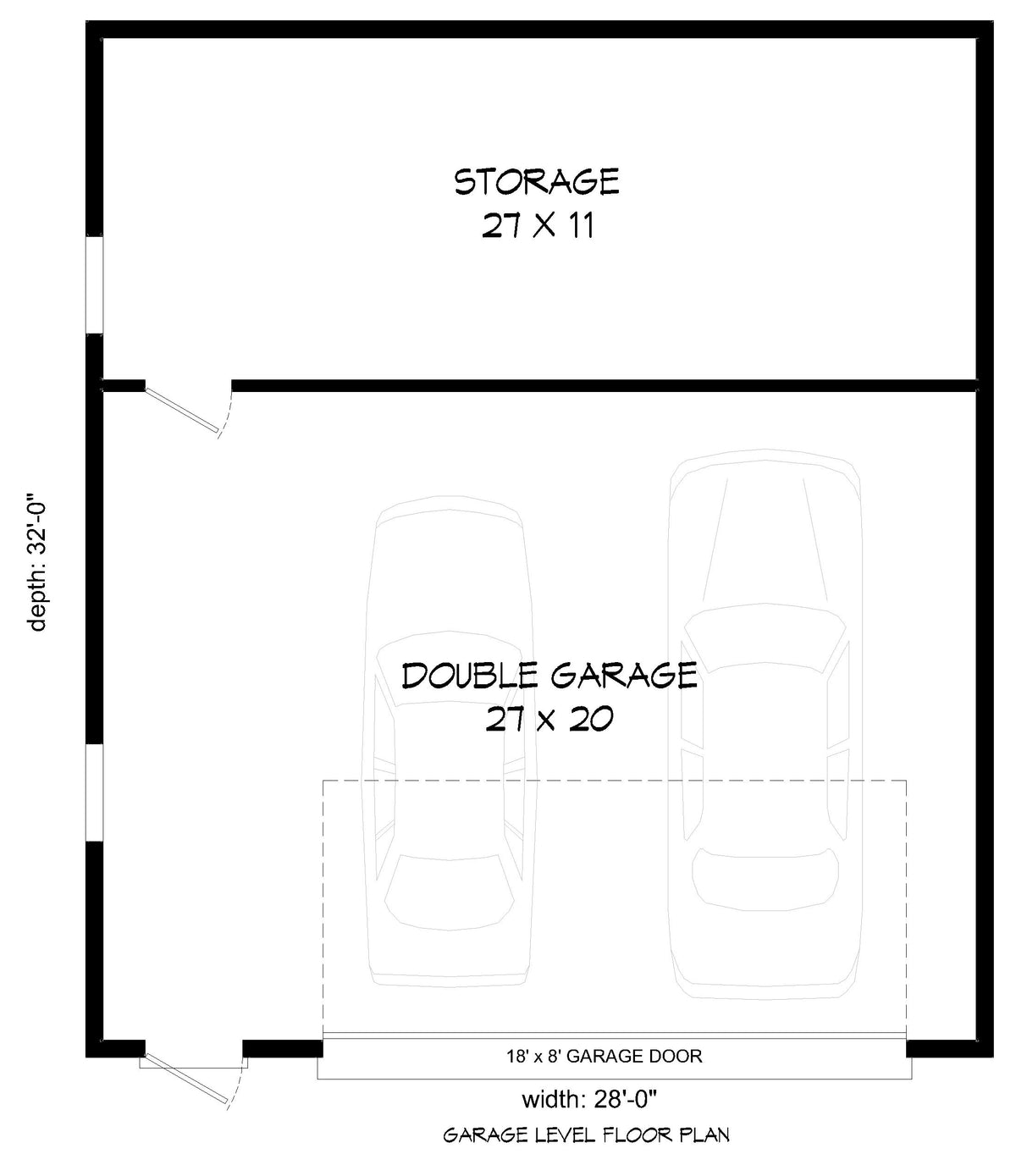 L7808-A Classic Garage Floor Plan| Providence Garage 