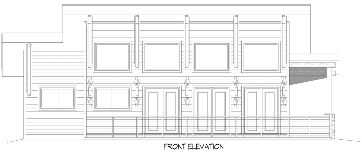 L7913-A Contemporary House, 1 Bedroom, 1 Bathroom | Fort Spring Overlook Front Elevation