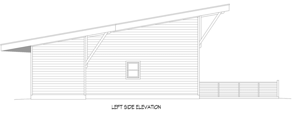 L7913-A Contemporary House, 1 Bedroom, 1 Bathroom | Fort Spring Overlook Left Elevation