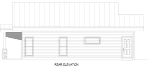 L7913-A Contemporary House, 1 Bedroom, 1 Bathroom | Fort Spring Overlook Rear Elevation