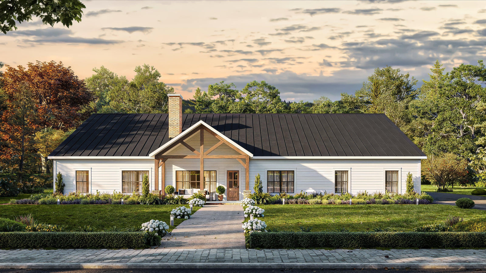 AN7565-A Barndominium House, 4 Bedrooms, 3.5 Bathrooms | Cassidy-6A House Plan Exterior-1