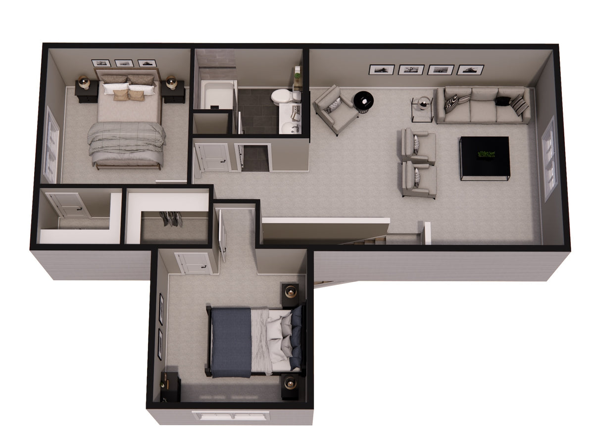 D7375-A Hugo House 3D Second Floor Plan