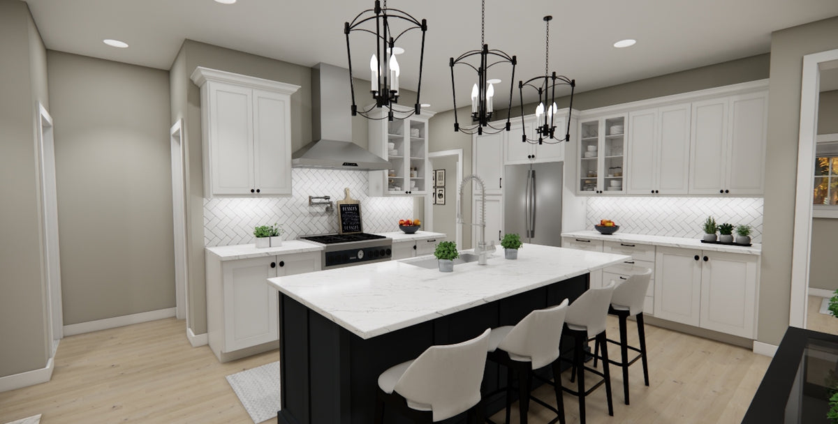 D7347-A Lino Lakes House Island and Kitchen