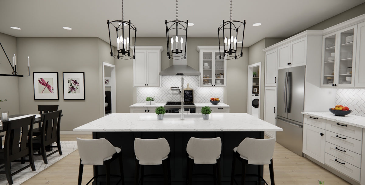 D7347-A Lino Lakes House Island and Kitchen