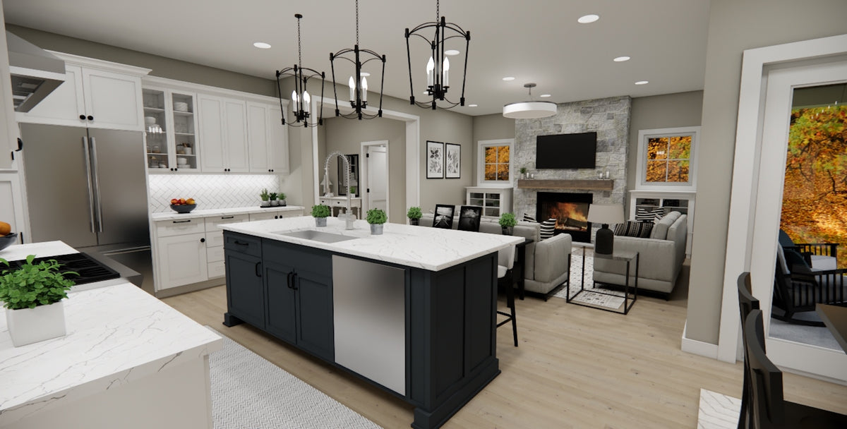 D7347-A Lino Lakes House Kitchen and Island