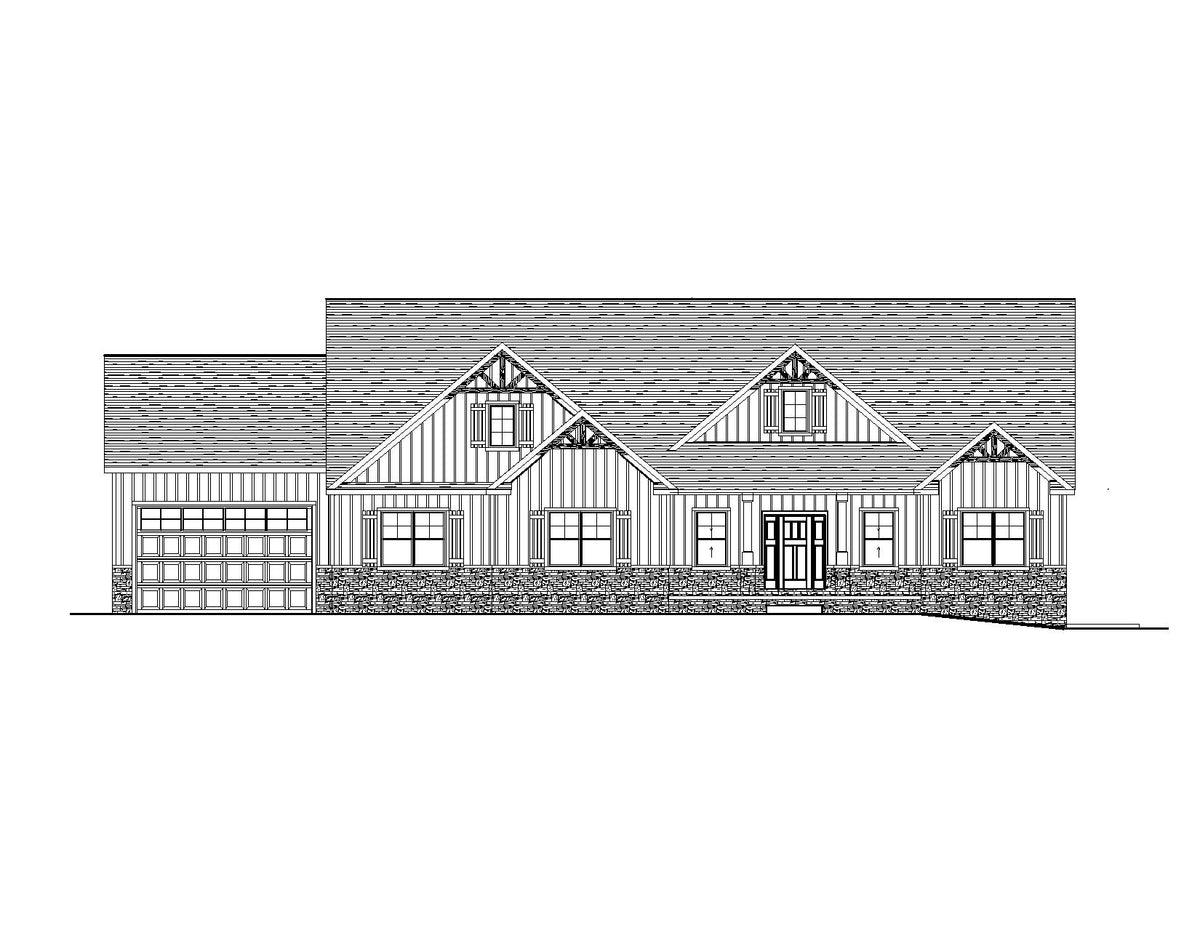 Stylish Craftsman Home with 3 Bedrooms and Basement Foundation