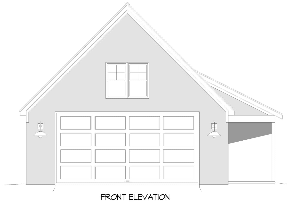 L7803-A Traditional Garage Front Elevation | Riverchase Garage 