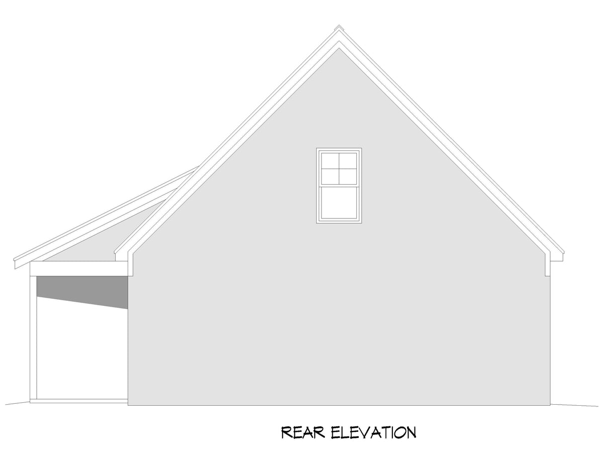 L7803-A Traditional Garage Rear Elevation | Riverchase Garage 