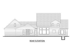 AJ8217-A Modern Farmhouse, 4 Bedrooms, 3.5 Bathrooms | VD1034 House Plan Rear Elevation