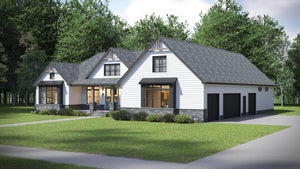 AJ7698-A Modern Farmhouse, 3 Bedrooms, 2.5 Bathrooms | Plan 1042 Exterior-3