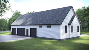 AJ7698-A Modern Farmhouse, 3 Bedrooms, 2.5 Bathrooms | Plan 1042 Exterior-5