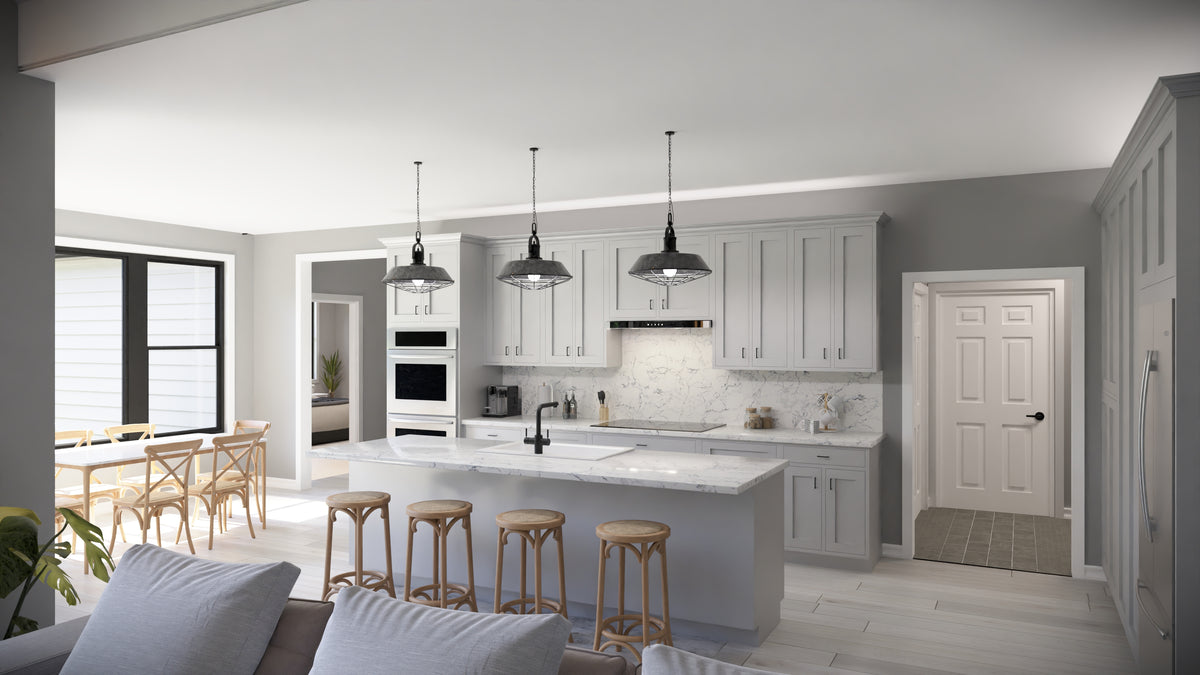 AJ7698-A Modern Farmhouse Kitchen, 3 Bedrooms, 2.5 Bathrooms | Plan 1042 