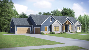 AJ7699-A Craftsman House, 3 Bedrooms, 2.5 Bathrooms | Plan 1043 Exterior-2