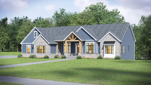 AJ7699-A Craftsman House, 3 Bedrooms, 2.5 Bathrooms | Plan 1043 Exterior-3