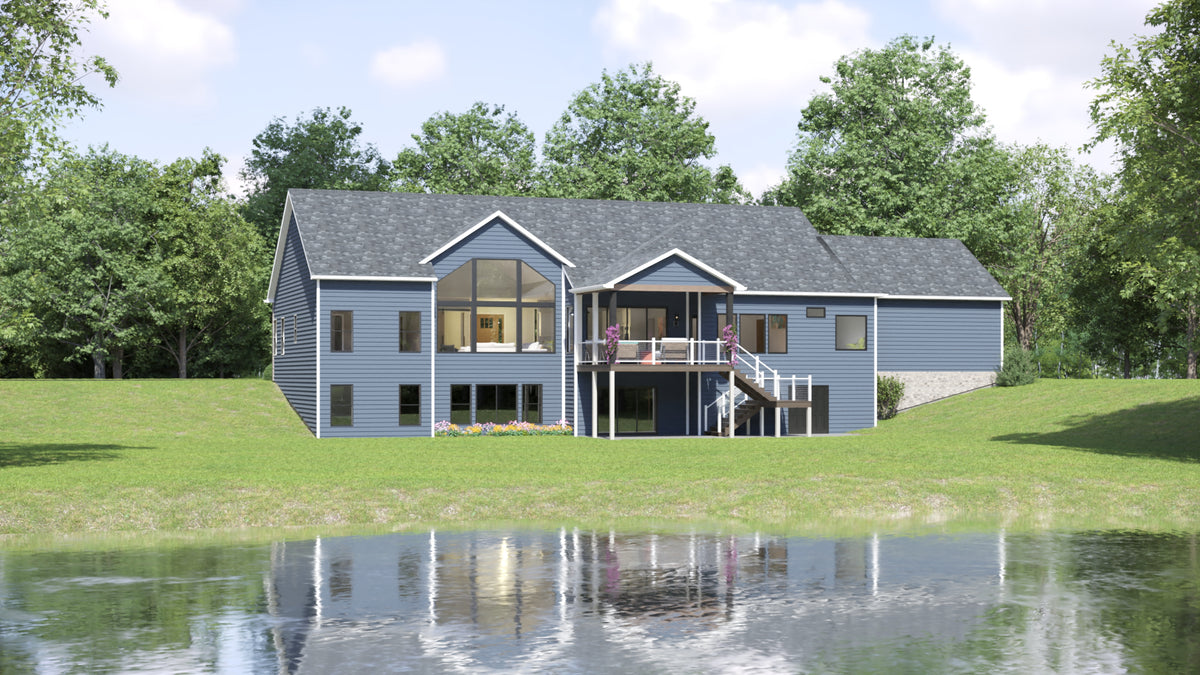 AJ7699-A Craftsman House, 3 Bedrooms, 2.5 Bathrooms | Plan 1043 Exterior-4