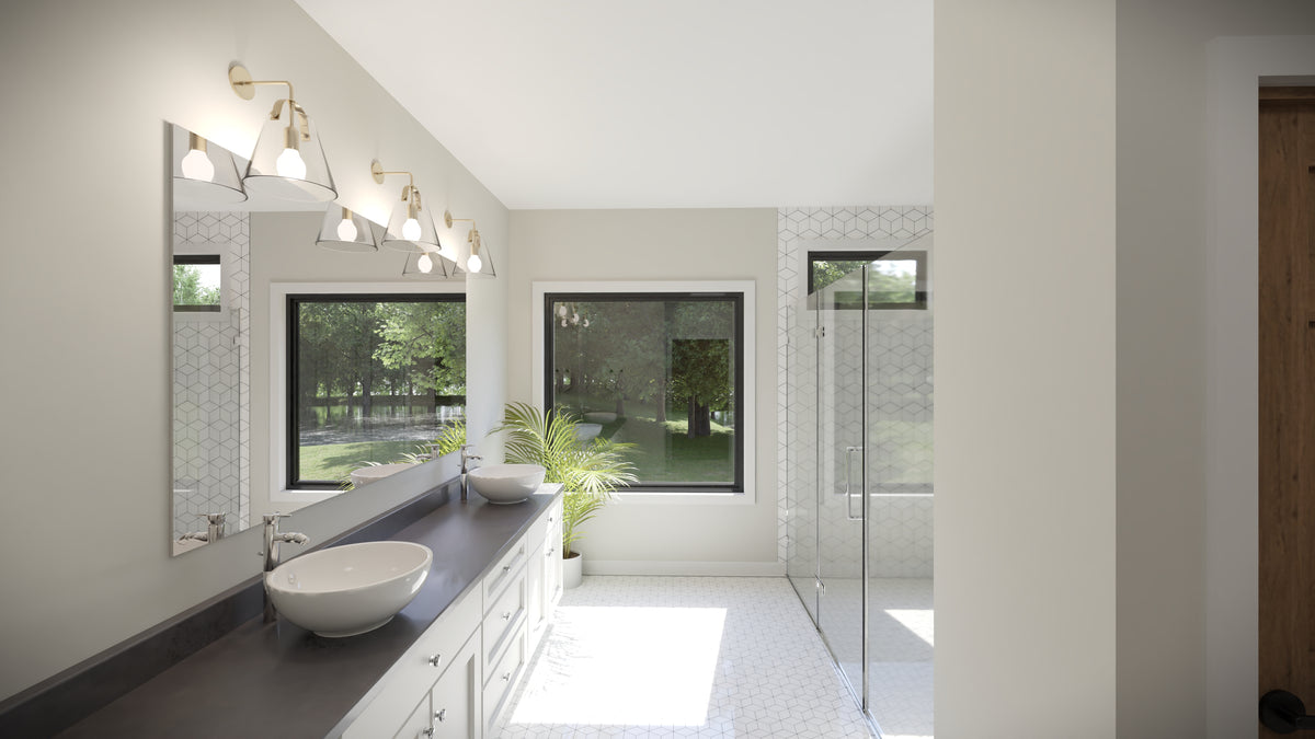 AJ7699-A Craftsman House Master Bathroom, 3 Bedrooms, 2.5 Bathrooms | Plan 1043
