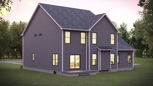 AJ7701-A Traditional House, 4 Bedrooms, 3.5 Bathrooms | Plan 1045 Exterior-4
