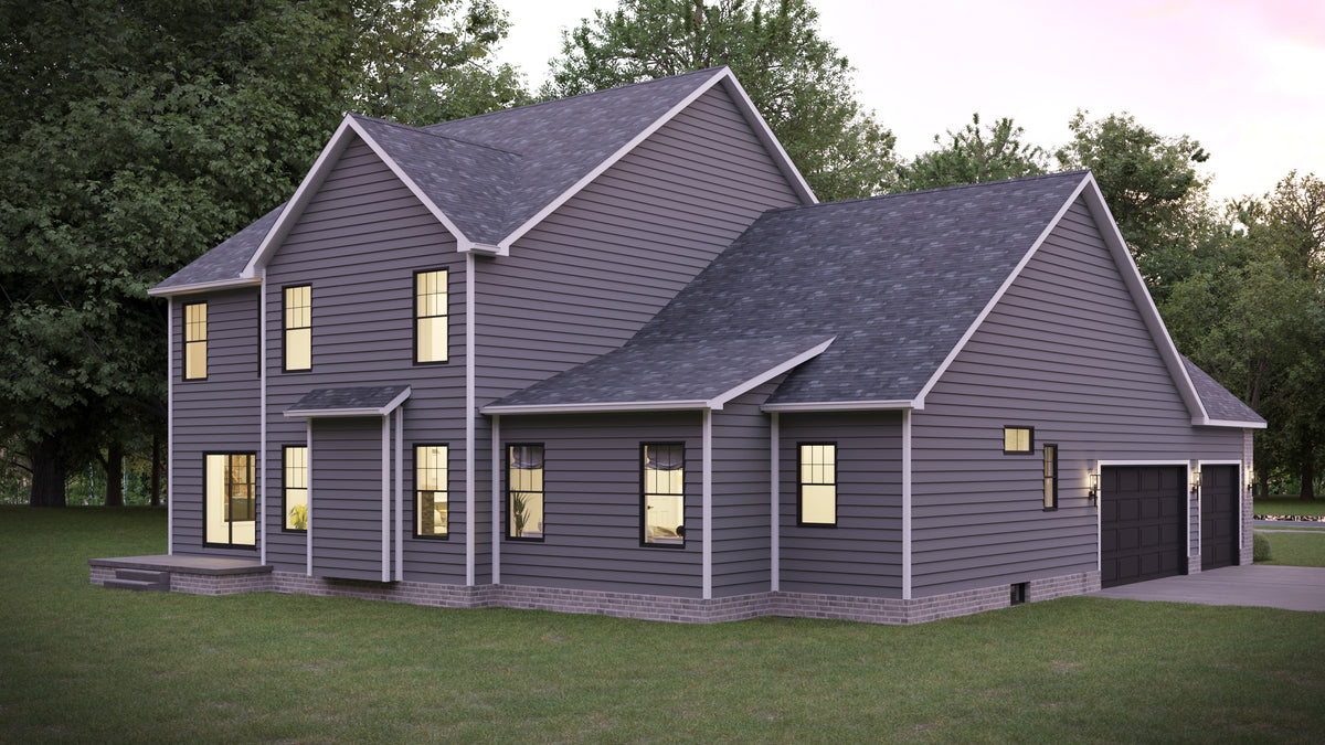 AJ7701-A Traditional House, 4 Bedrooms, 3.5 Bathrooms | Plan 1045 Exterior-5